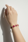 14K RED MULTI-MOTIF CLOVER BRACELET