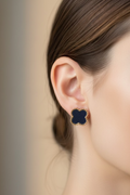 14K BLACK CLOVER STUD EARRING