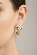 14K CLOVER-STYLE DROP EARRING