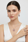 14K PURPLE OR LAVENDER CRYSTAL MATCHING 3-SET