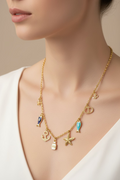 14K INSP CC THE SEA OCEAN CHARM CHOKER NECKLACE 16082343