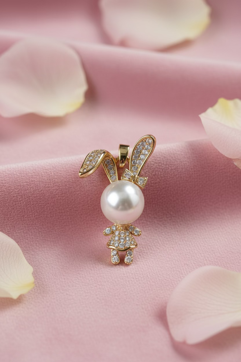 14K RABBIT PEARL PENDANT/PIN
