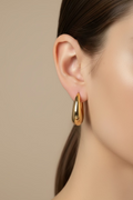 14K CHUNKY DOME HOOP EARRING