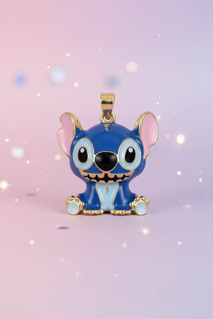 14K DISNEY STITCH ENAMEL PENDANT