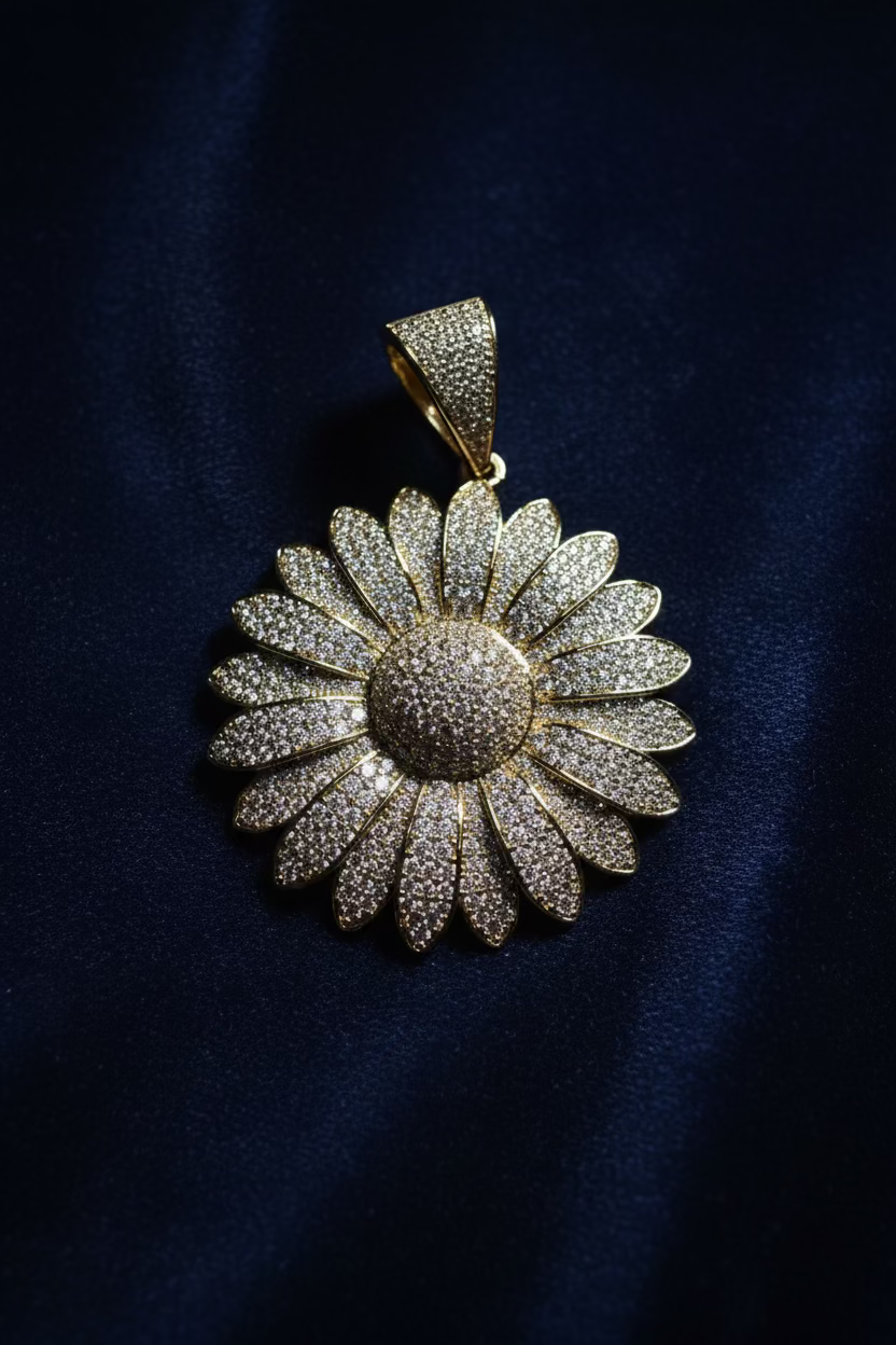 14K CLEAR SUNFLOWER PENDANT X000695182