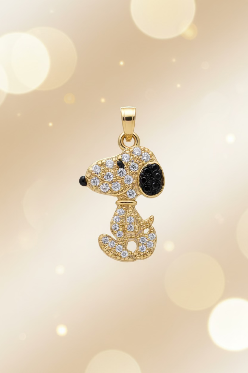 14K ICED-OUT SNOOPY PENDANT