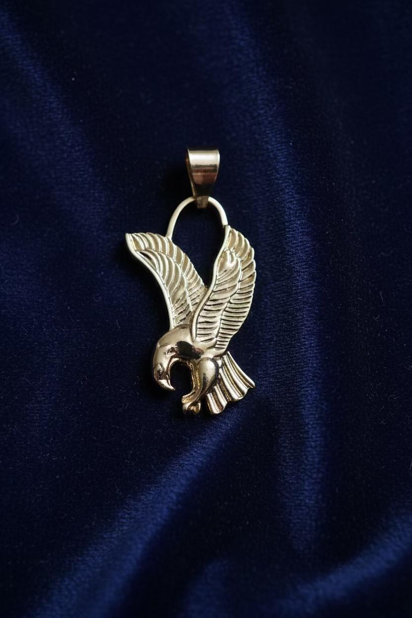 14K TEXTURED EAGLE PENDANT