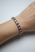 WHG ALTERNATING RUBY AND DIAMOND CUT TENNIS BRACELET