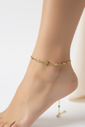14K ROSARY-STYLE FIGARO 20+5CM ANKLET CS-22390001