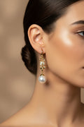 14K Flower Pearl Earrings X000941300