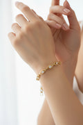 14K CLEAR MARQUISE TENNIS BRACELET WITH OPEN OVAL FRAMES MS-20000007