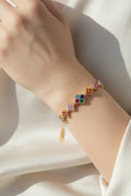 14K MULTI-COLOR CLOVER TENNIS BRACELET