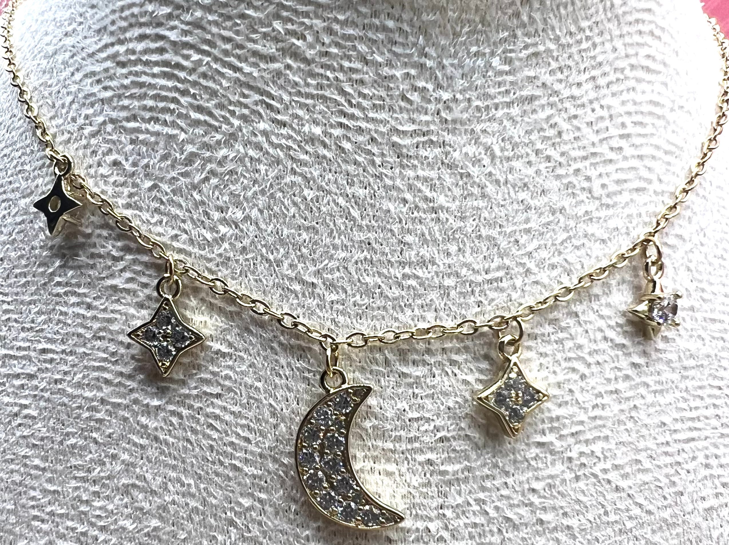 14K Moon Necklace NYX-0475