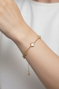 14K CLOVER MOTIF STATION BRACELET CS-21330001