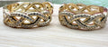 14K Braided Bling Hoops RQ198