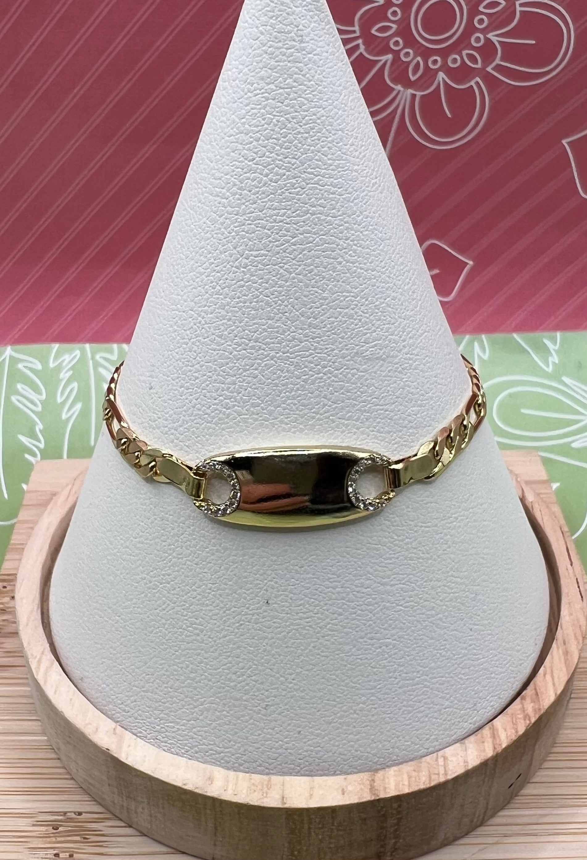 14k Nameplate Figaro Bracelet UBYX-3672 X001113706