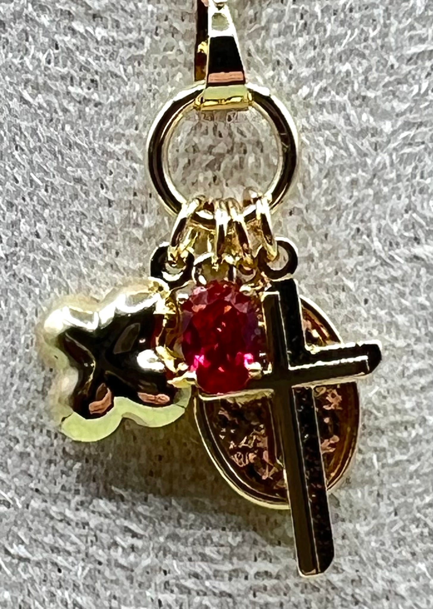 14K Cross Charm Pendant