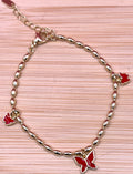 14K Red Butterfly Bracelet CS-18130001