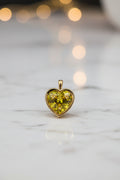 14K HEART-SHAPED WITH CENTRAL YELLOW GEMSTONE  PENDANT
