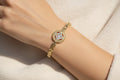 14K CENTRAL MEDALLION WITH CLEAR CLOVER BRACELET ZM