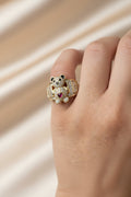 14K   CENTRAL TEDDY BEAR IN BAGUETTE CUT STONES RING XP