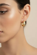 14K CLOVER DESIGN HUGGIE HOOP EARRING RH-11720001