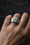 WHG MENS "CZ" SIGNET-STYLE RING
