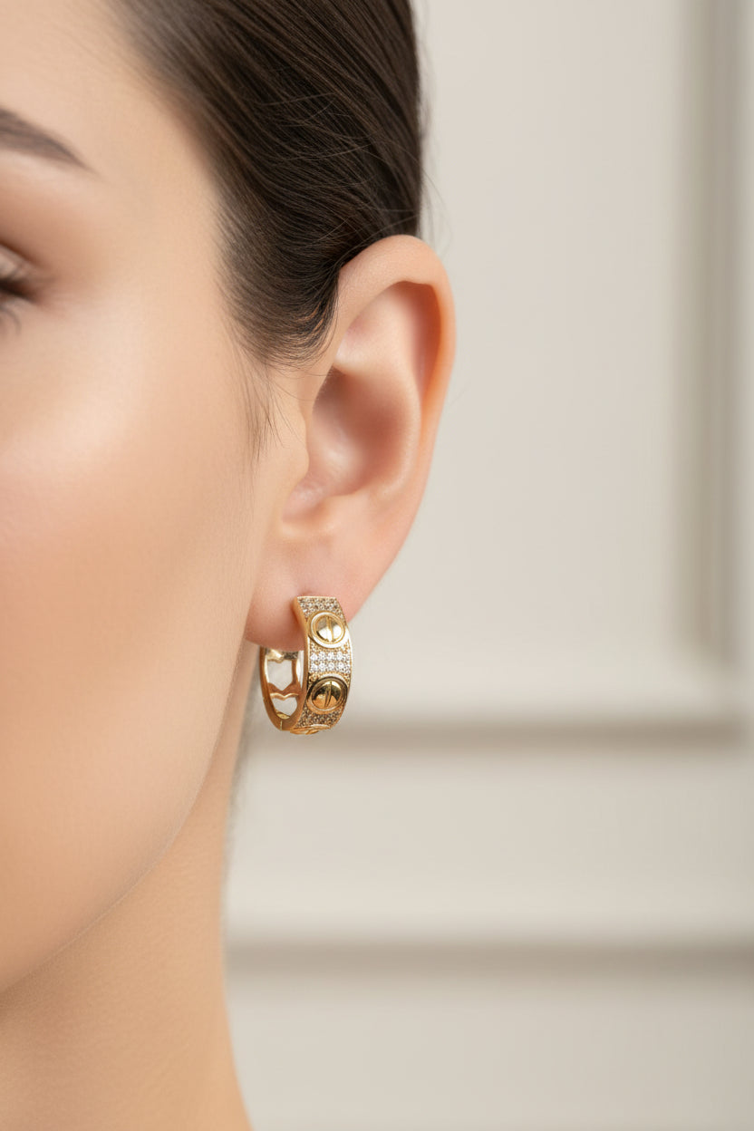 14K CARTIER LOVE DESIGN INSP EARRING ZM