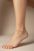 14K DIAMOND CLOVER STATION ANKLET MS-06820005