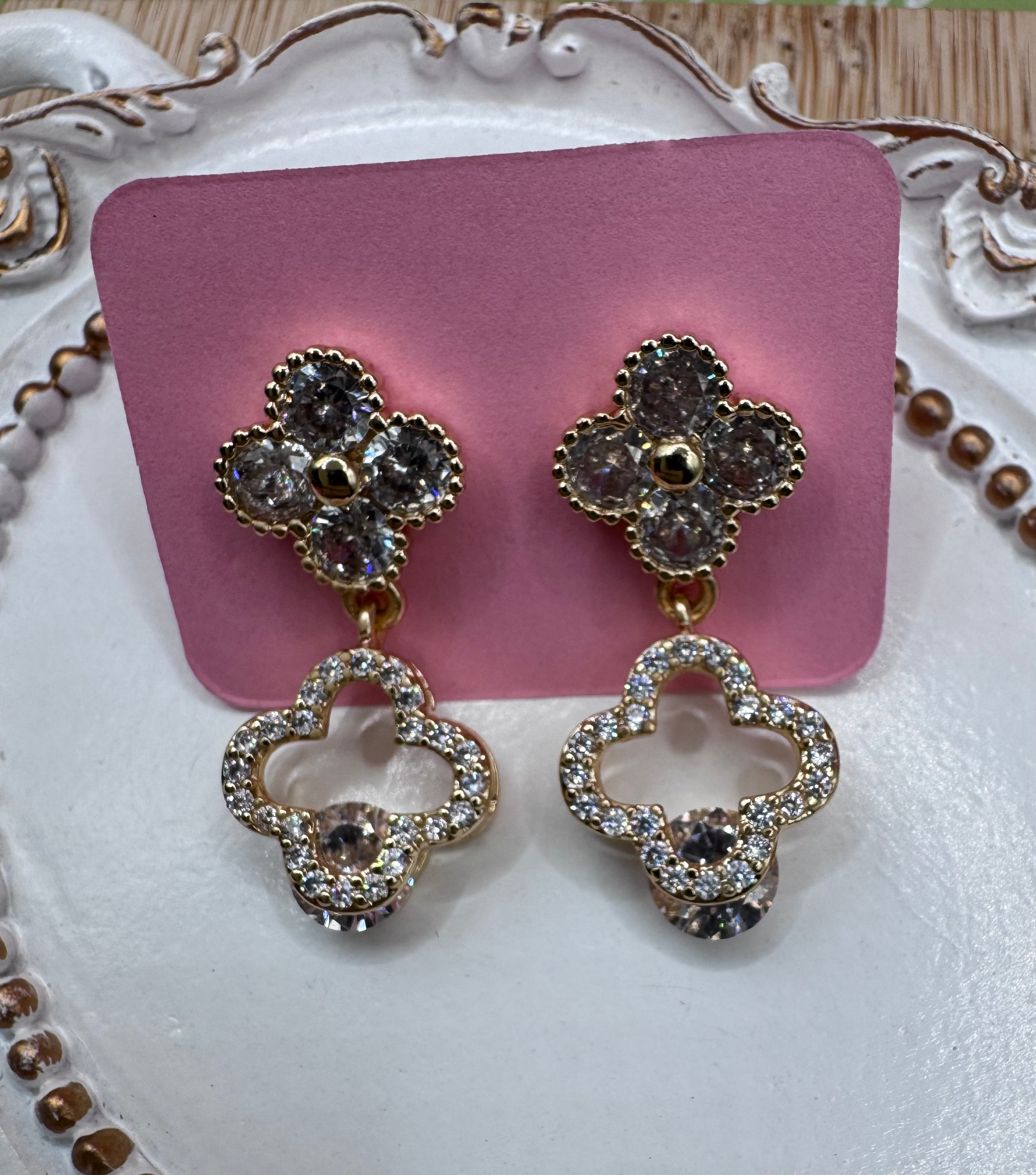 14K Dangle Stud RQ-Clover