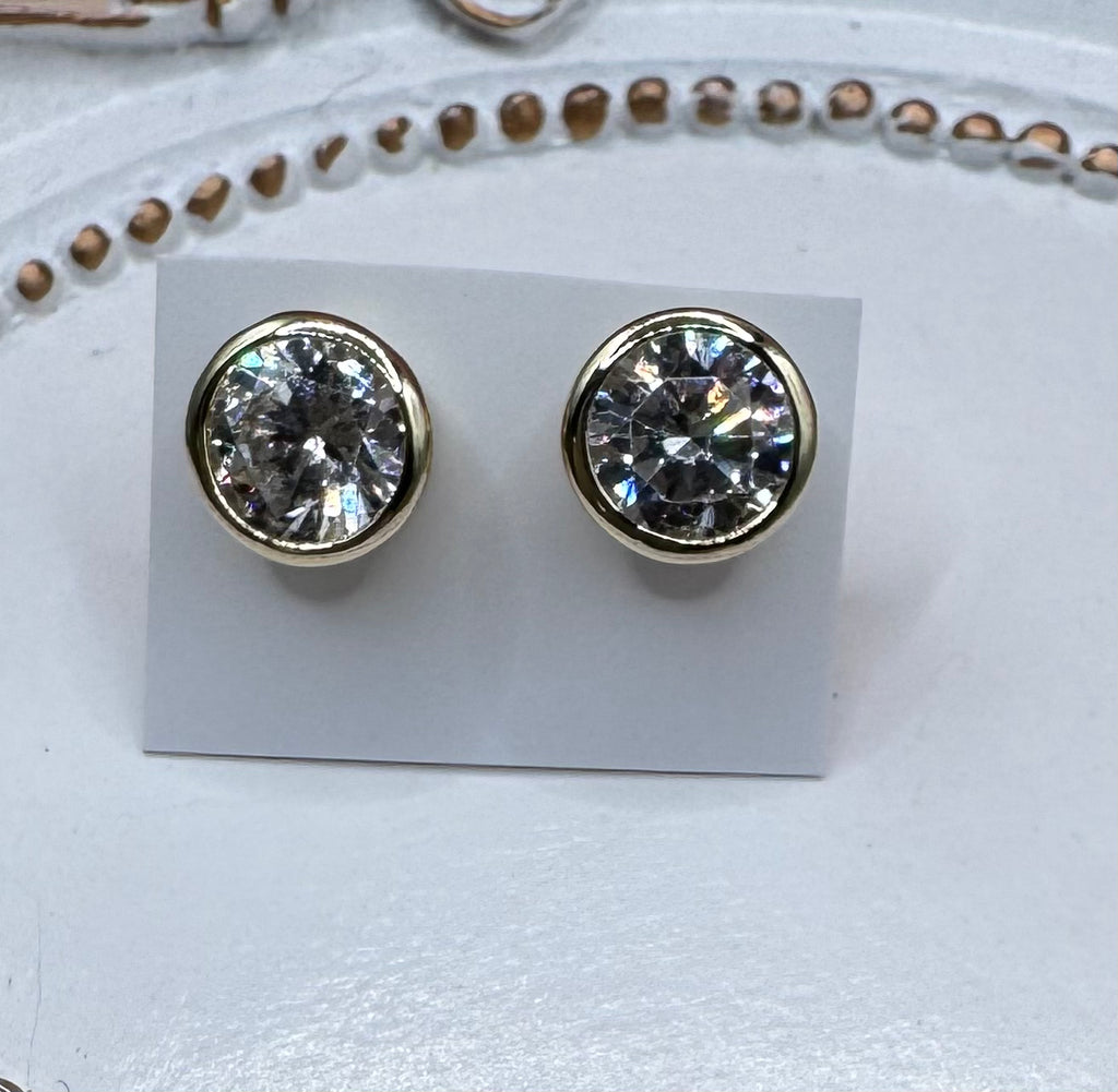 14K Stud Bling Earing EYX1-0083-7MM