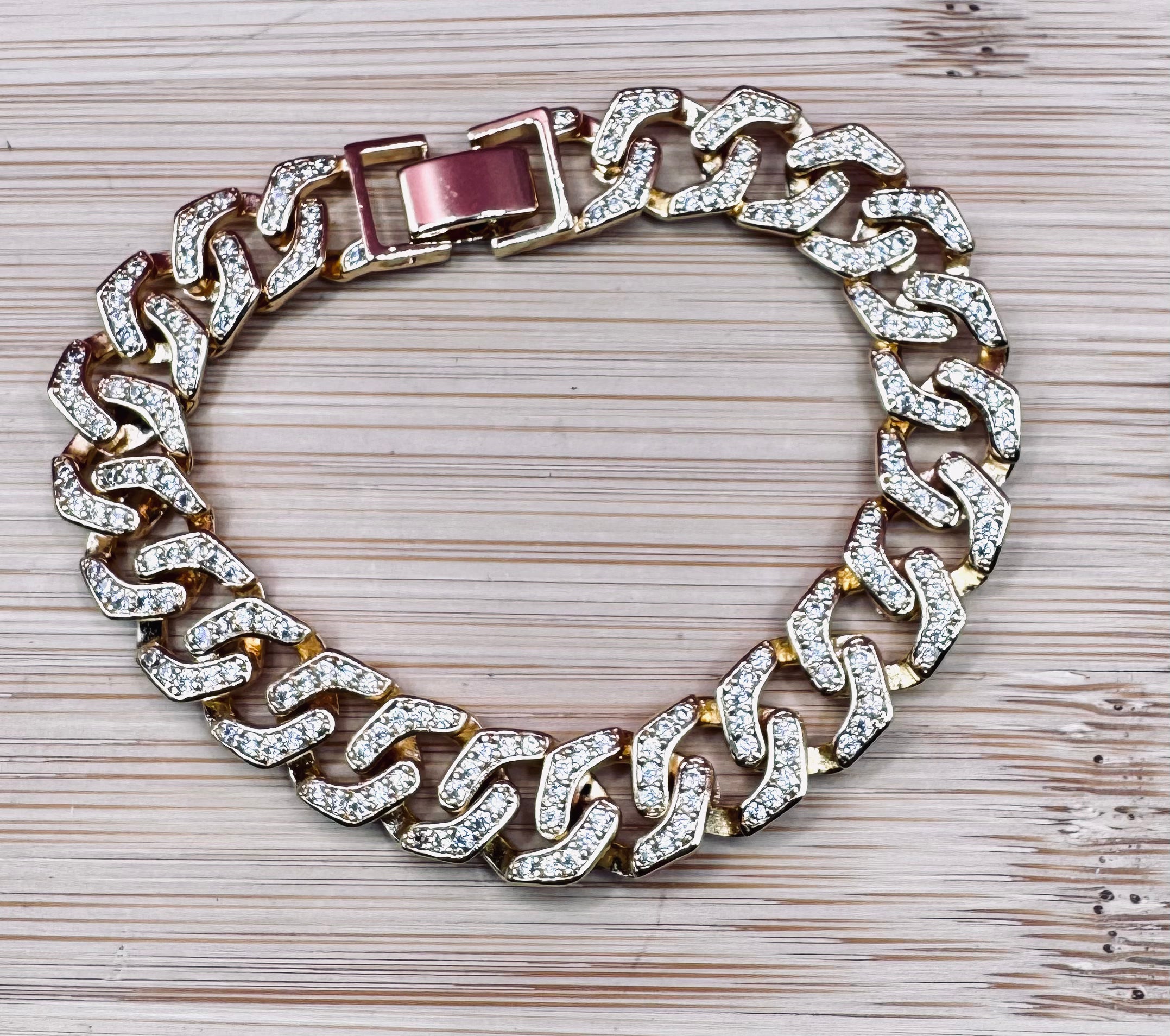 14K Cuban Bling Bracelet RQ186