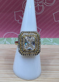 14K Square Bling Clear Ring SCF-0506R