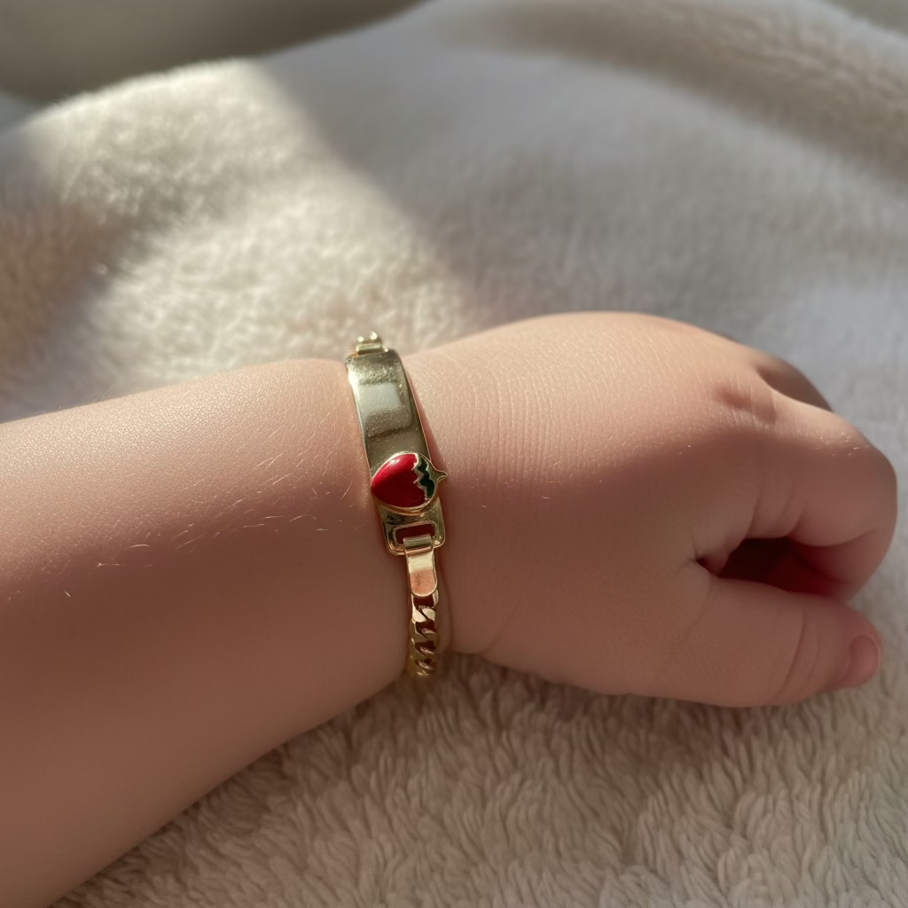 14K Nameplate Strawberry Bracelet (Youth) PS-00880001