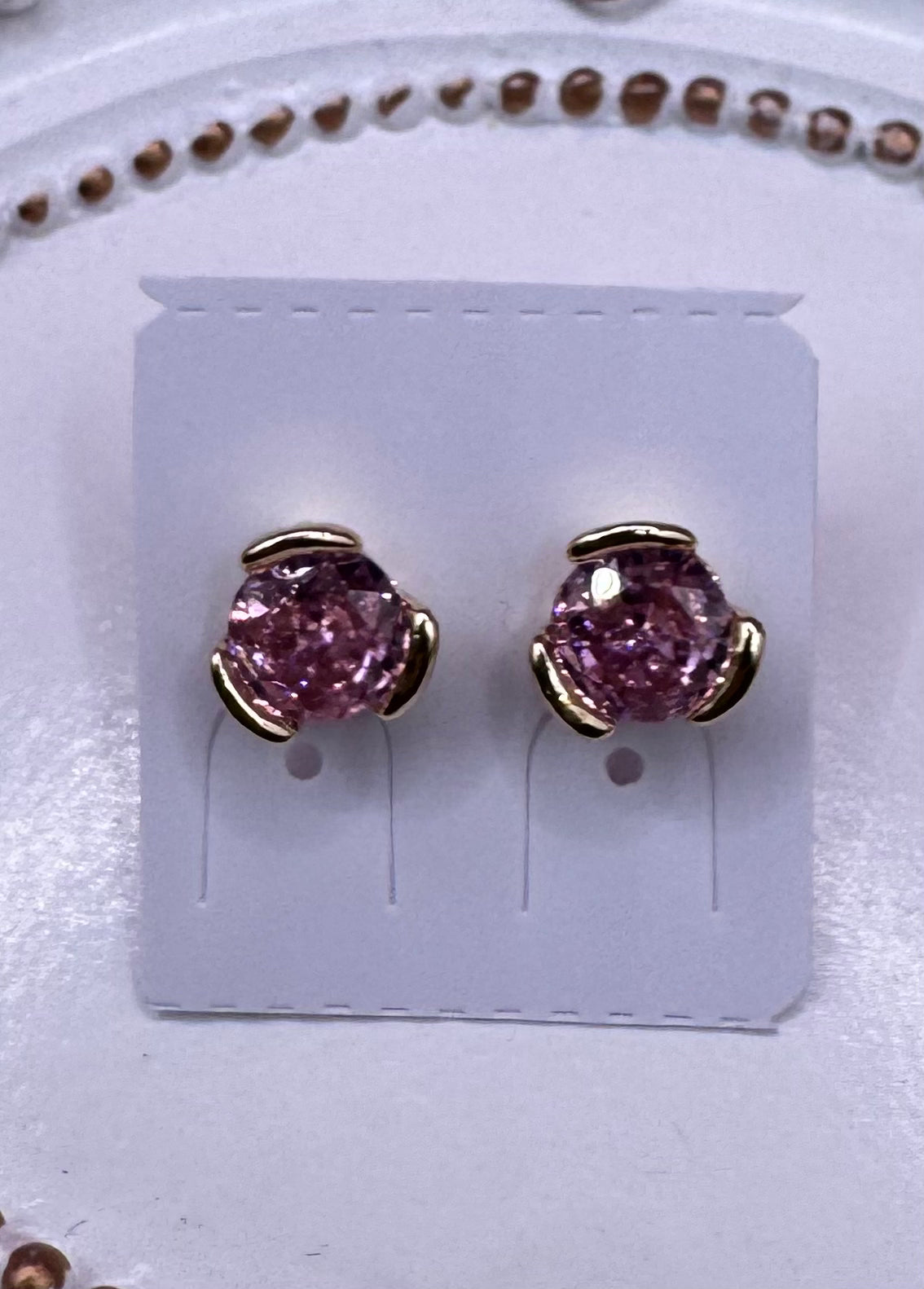 14K Pink Stud Earrings RK-69130014