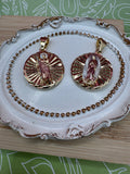 14K Two Face Religious Pendant Tri-Color