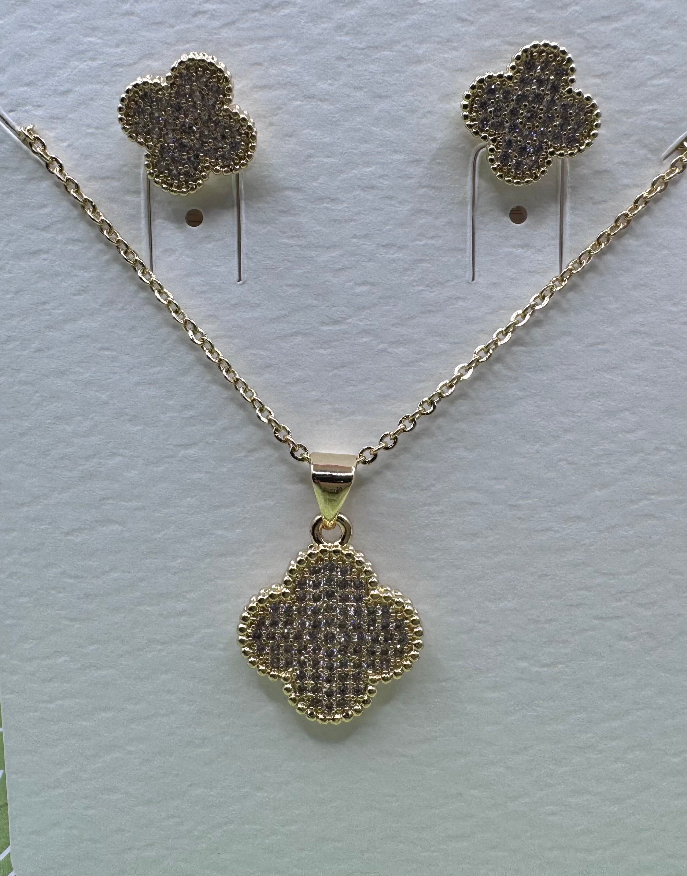 14K Clover Clear Set DC-29640006