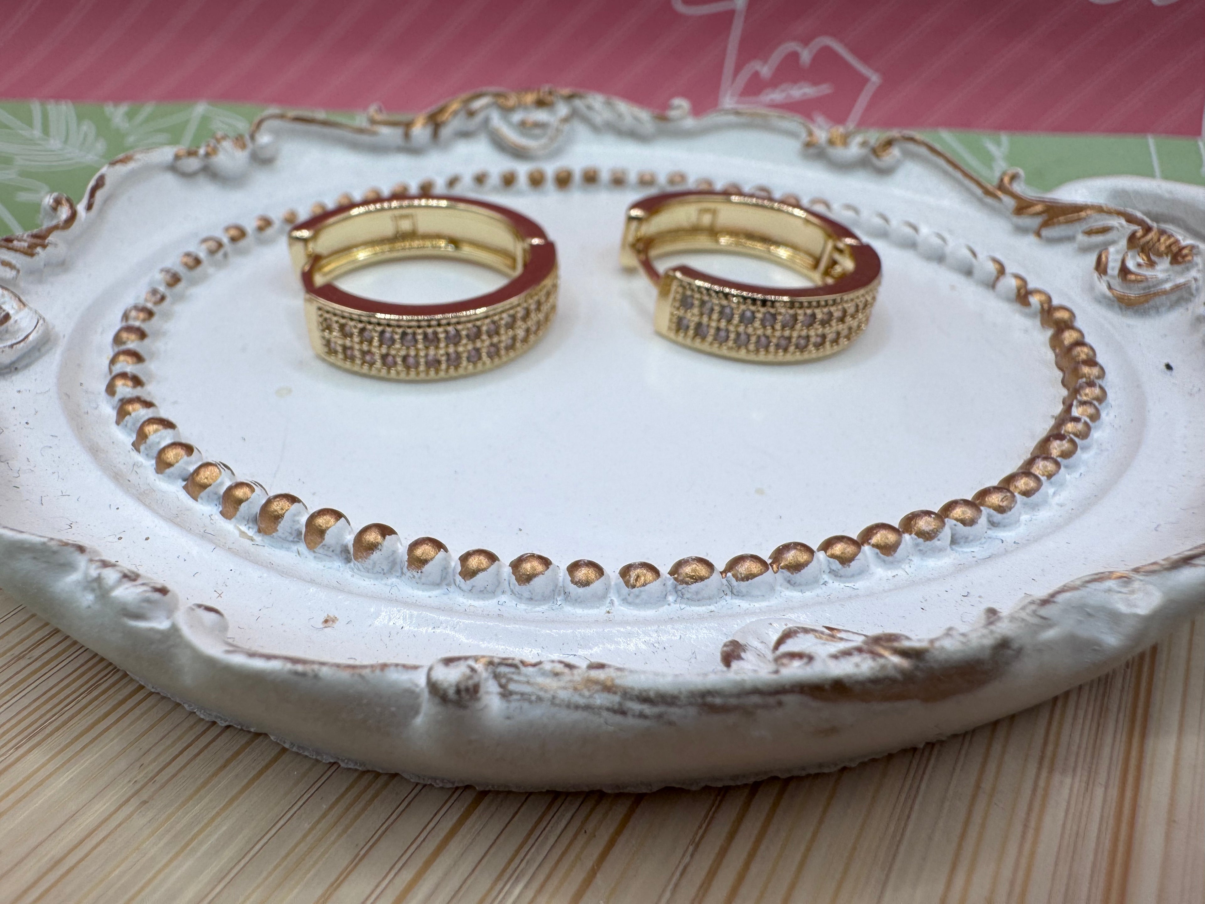 14K Bling Huggie Earring RQ230