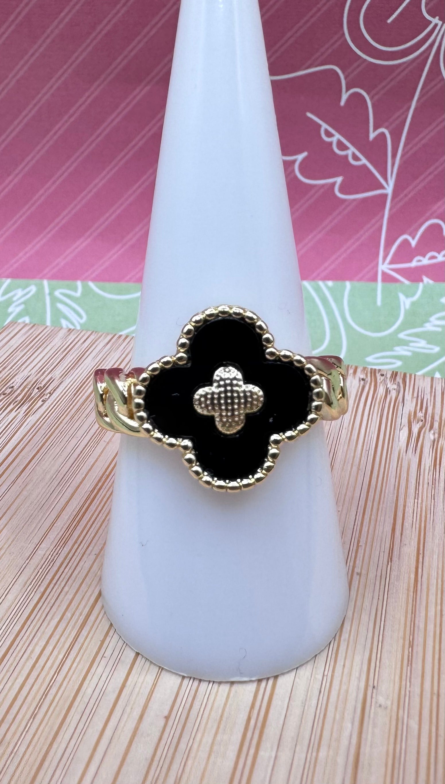 14K Black Clover Ring SJ-41670003