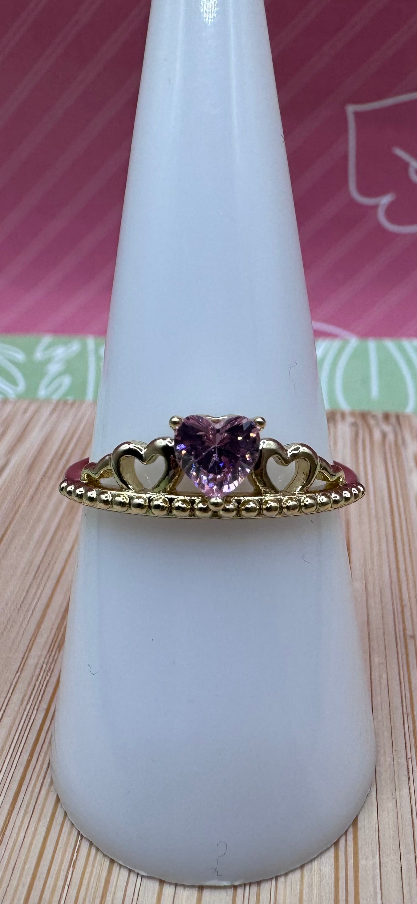 14K Heart Crown Ring RYX-0220 PINK X001202192