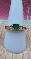 14K Heart Crown Ring RYX-0220 Green X001202189