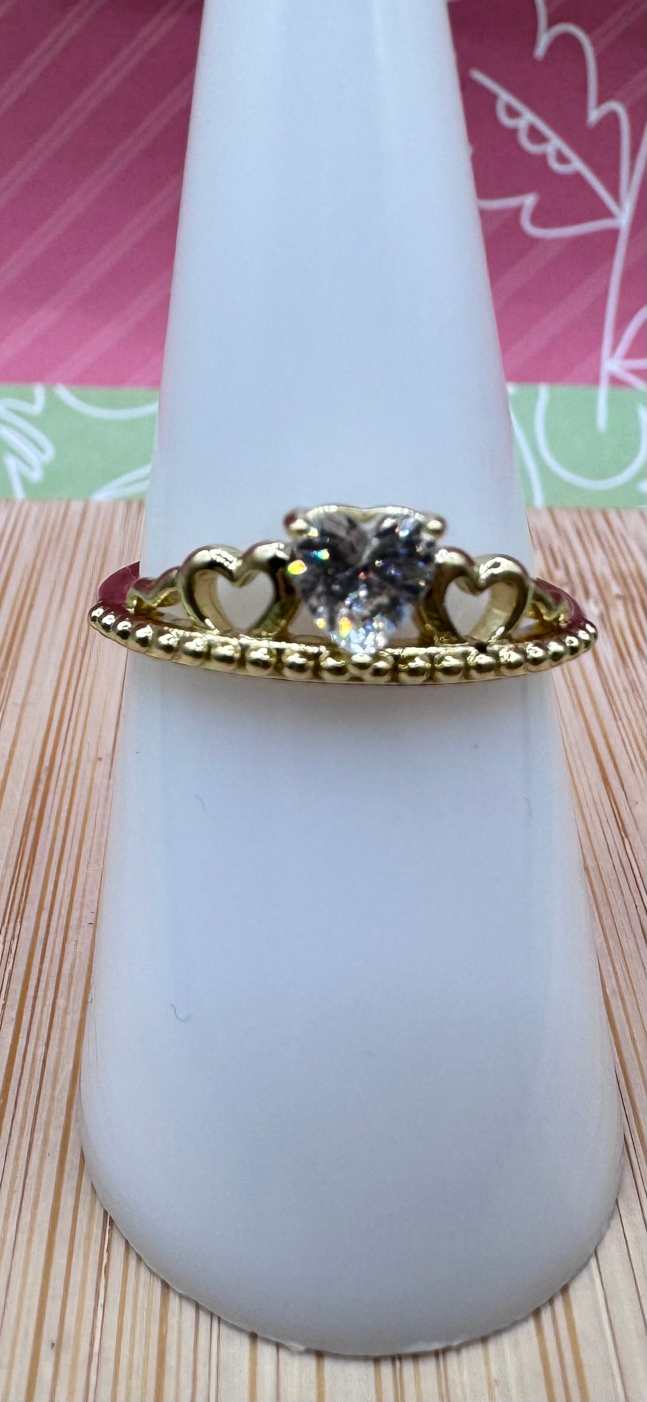 14K Heart Crown Ring RYX-0220 Clear X001202188