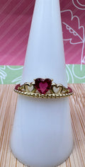 14K Heart Crown Ring RYX-0220 Red X001202191