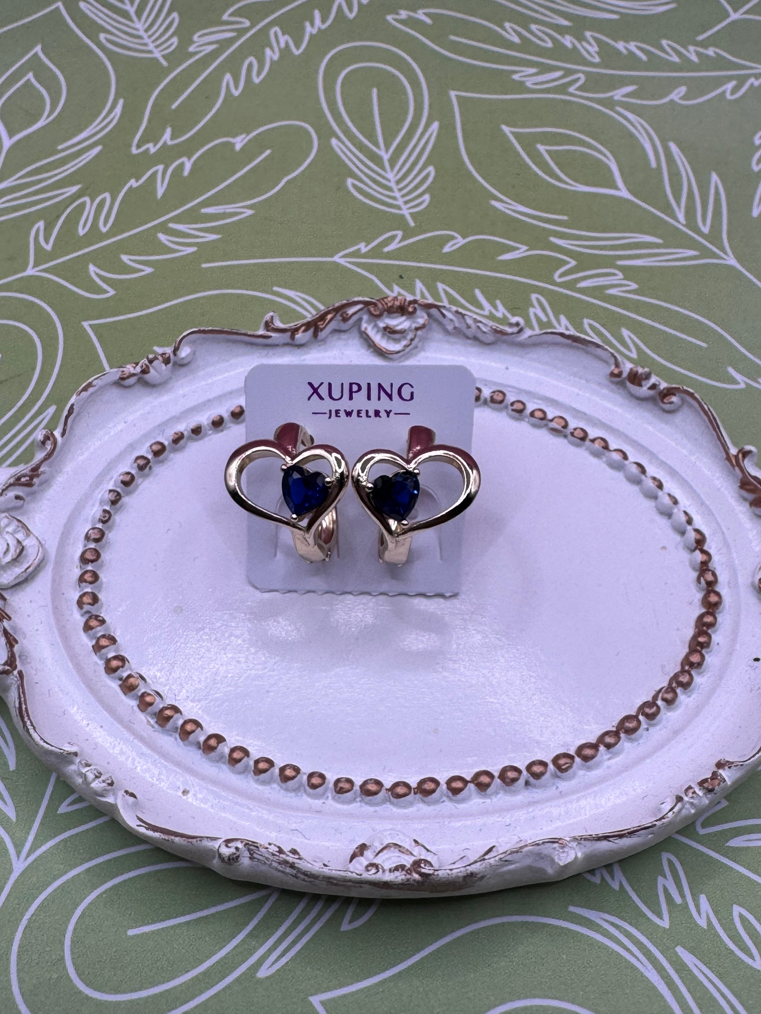 14K Heart Blue Earring TEXX-0113 X001158065