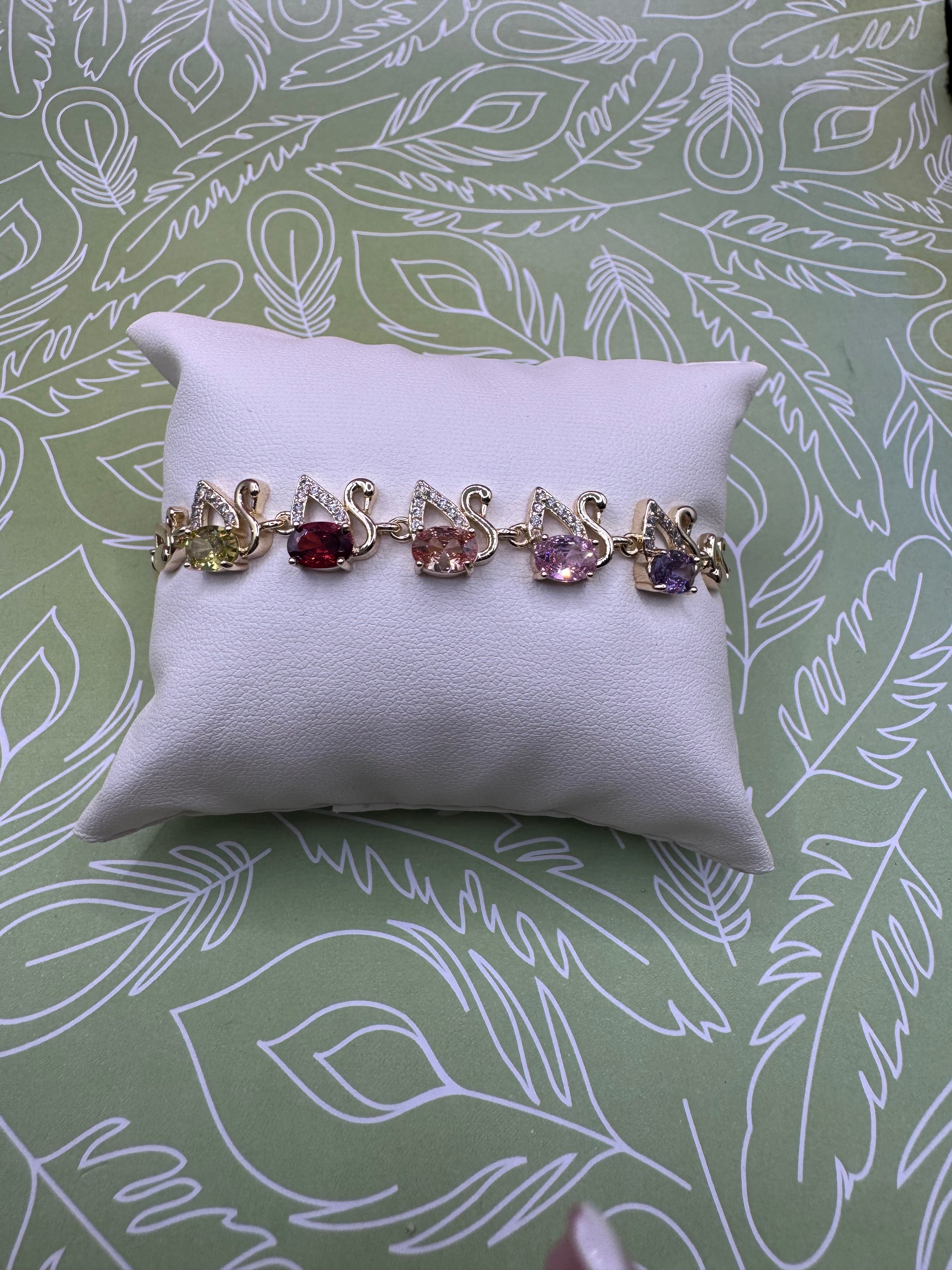 14K Multicolor Swan Bracelet MS-25810006