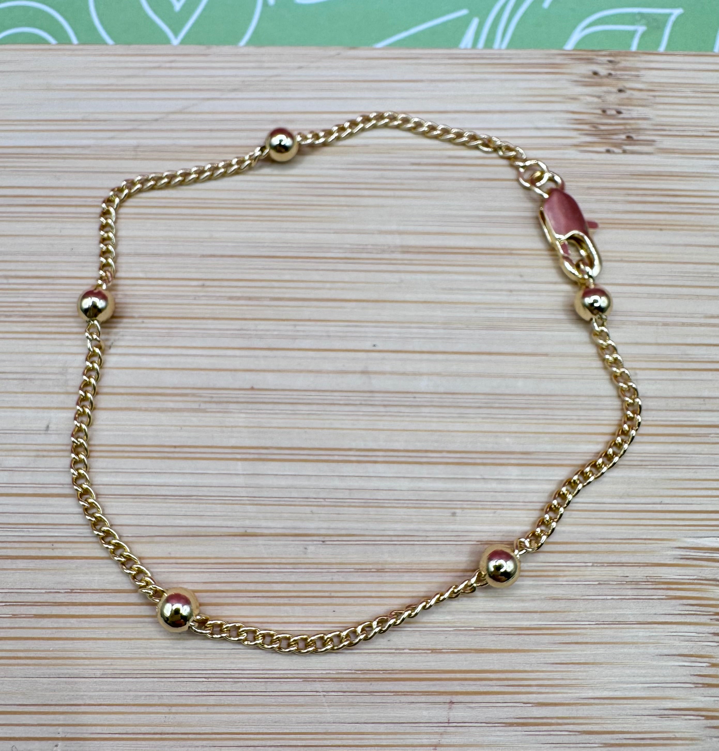 14K GOLD CHAIN BRACELET 19CMLCC-35200066
