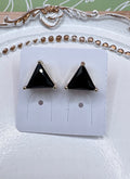 14K BLACK TRIANGLE STUD EARRINGS RK-39730096