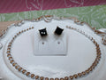 14K BLACK SQUARE STUD EARRING RK-01370129