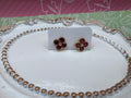 14K ORANGE CLOVER STUD EARRING YH-11680010