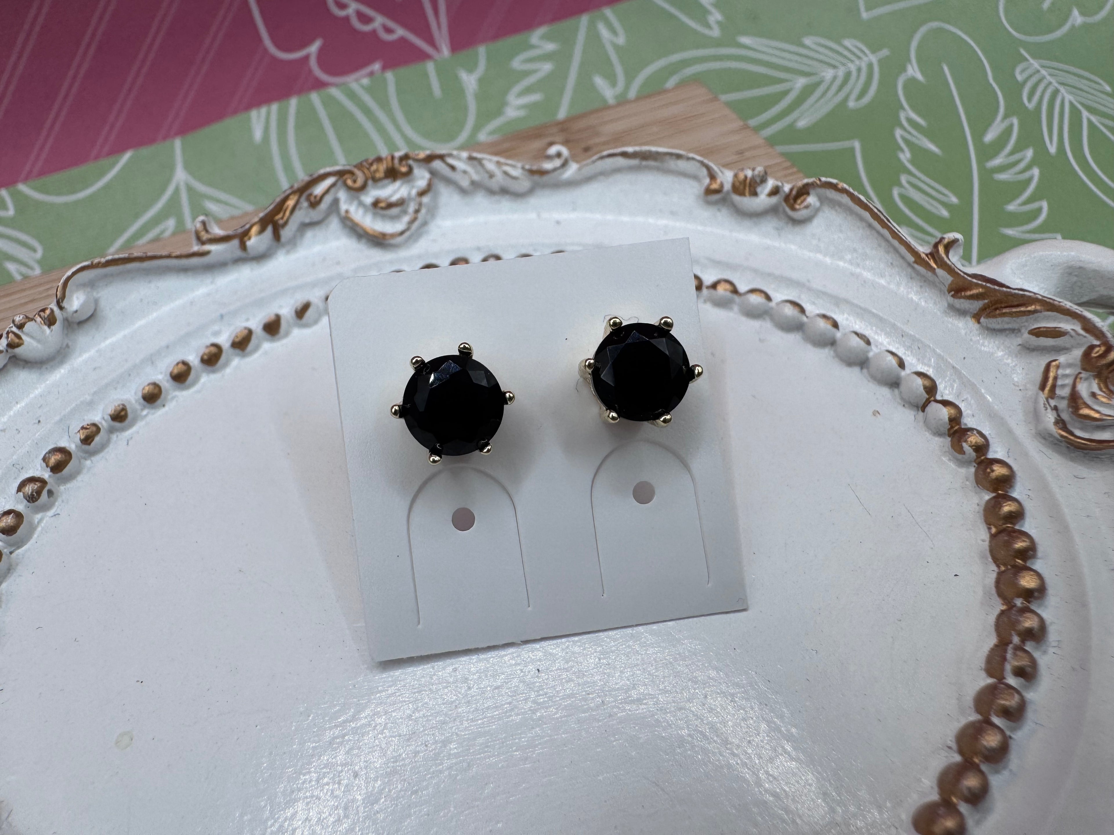 14K BLACK STUD EARRING RK-62250204